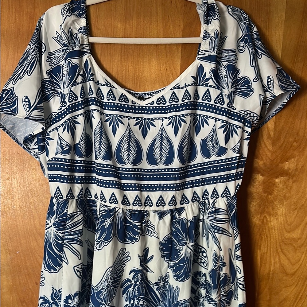 Floral Blue and White Women's dress